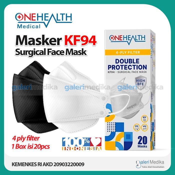 KF94 OneHealth Surgical Masker Wajah Bedah KF94 Biru Muda Surgical Face Mask / Masker KF 94 Onehealt