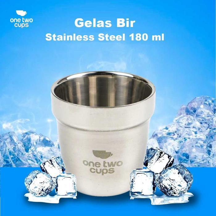 Gelas Minum Sloki Mini Stainless Steel Mug Beer Wine Cups 180 Ml