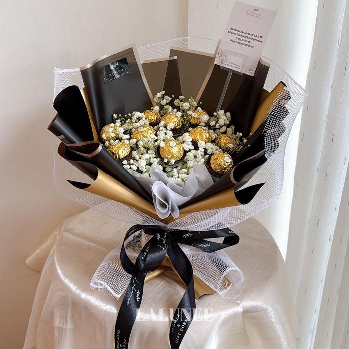 Lucu, Ready Buket Coklat Ferero Rocher Bouquet Buket Wisuda Ferero