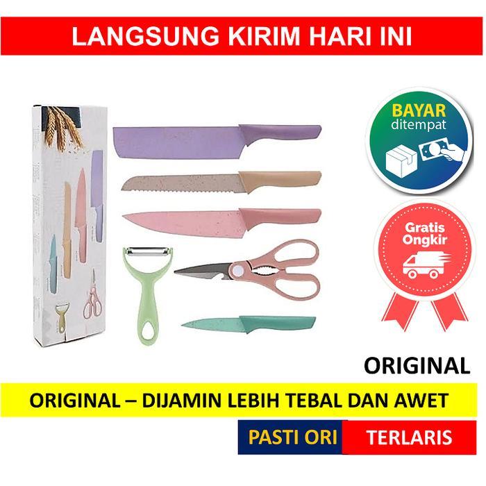[ PIJER ] PISAU JERAMI SET ISI 6 PC PCS 6PC 6PCS PEELER DAGING BUAH Stainless Anti Lengket KNIFE