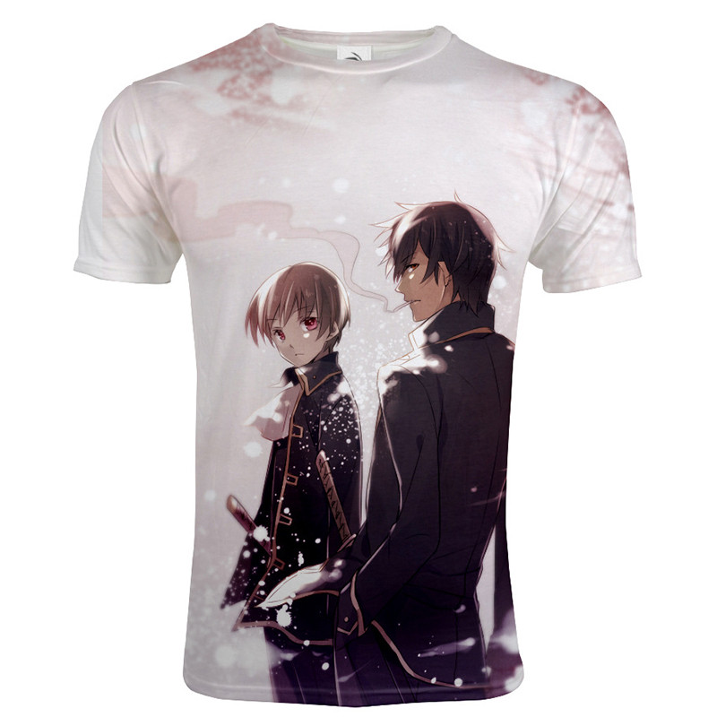 Gintama Dicetak Kaos Streetwear Kaos Harajuku Kaos Tee