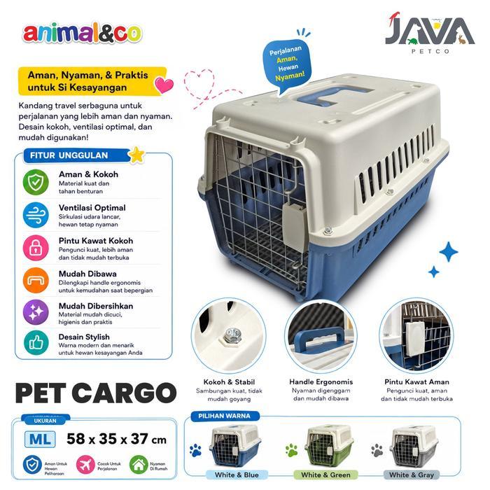 Pet Cargo Medium Large EXTRA SPACE 58x37x35 /Pet Cargo Kucing/Kelinci