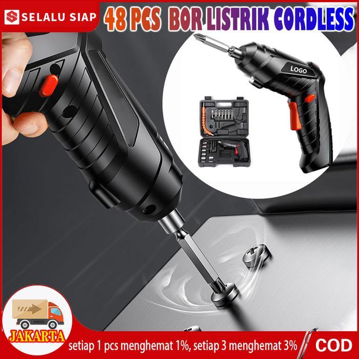 Stanley Tools - Bor Obeng Listrik Cordless 4.2V Mesin Bor Baterai Impact Cordless Drill 48Pcs Set