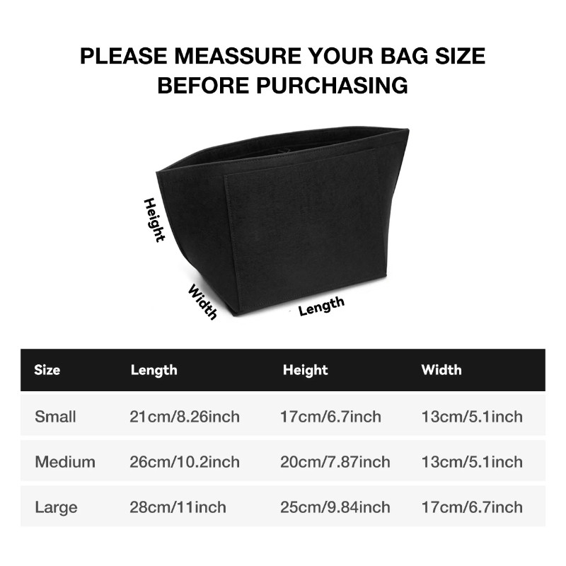 Large capacity felt insert bag suitable for Longchamp handbags, inner lining bag supports travel,