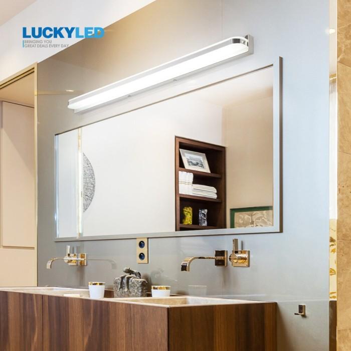 READY Lampu Cermin LED Kamar Mandi Dinding Tempel Panjang Stainless Steel