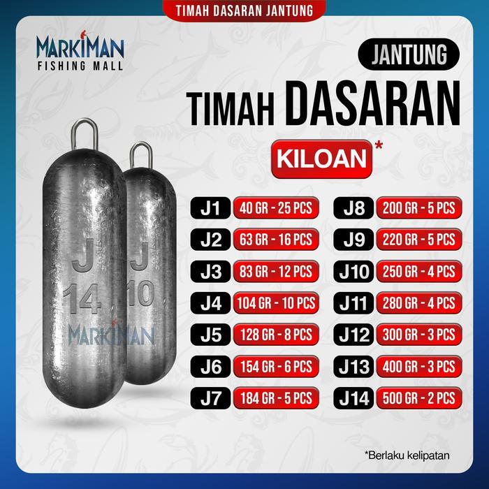 QUALITY Timah Pancing Jantung Markiman Timbel Kiloan Pemberat Pancing Timah Bandul