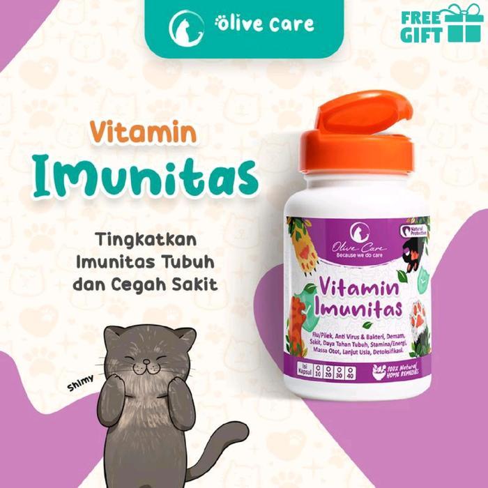 Olive Care Original Vitamin Kucing Imunitas Obat Sakit Flu Pilek Demam Lemas Daya Tahan Tubuh Kucing