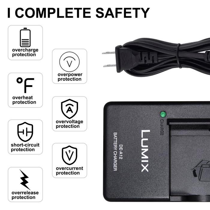 READYY Charger DE-A12 Baterai CGA-S005 Kamera Lumix DMC-FX01 DMC-FX07 DMC-FX10 DMC-FX100 DMC-FX12