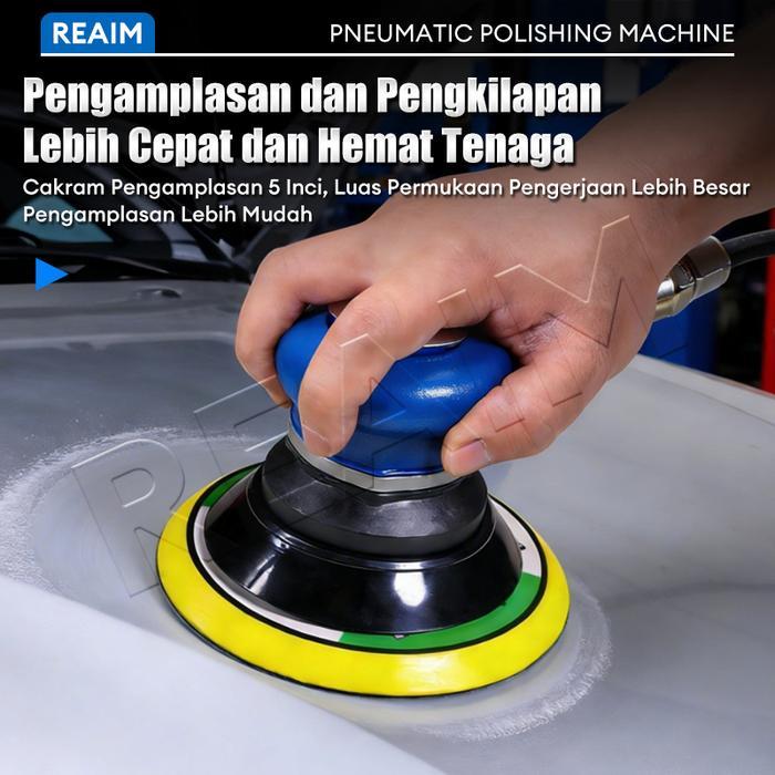 SALE REAIM Air Orbital Sander 12000 rpm, Sander Orbital 5 Inch, Mesin Amplas Orbital dengan