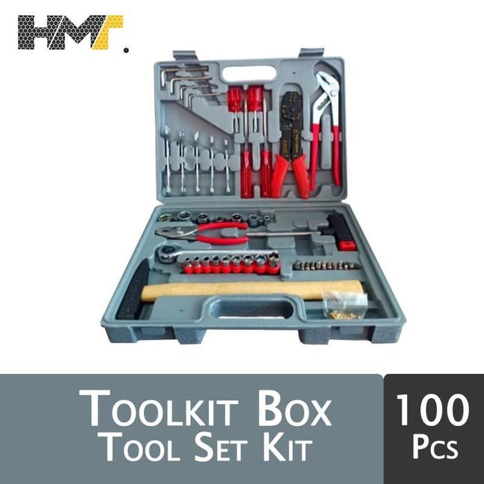 Toolkit Perkakas 100Pcs Tool Box Set Lengkap