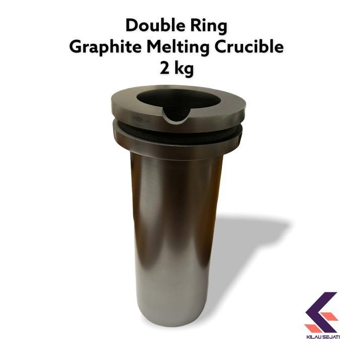 READY Double Ring High Purity Graphite Melting Crucible Capacity 2 Kg Gold
