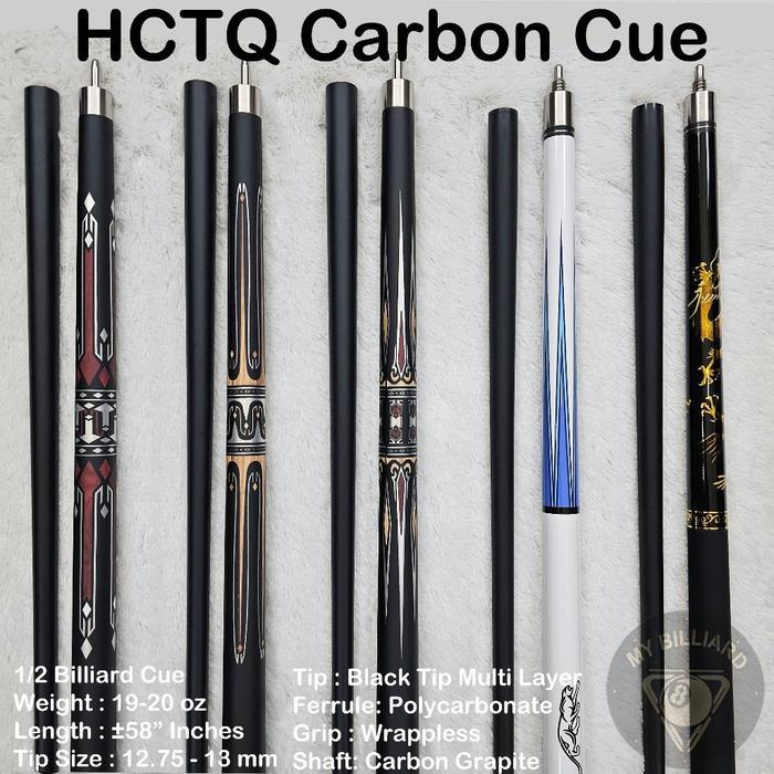 HCTQ Carbon Cue Stick Billiard 13mm - Stik Billiar HCTQ Cue Karbon Graphite Murah