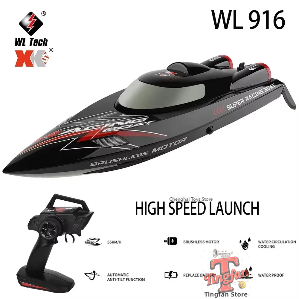 WLtoys WL916 WL912A RC Boat 2.4Ghz 55KMH Brushless High Speed Racing Boat 2200mAh Remote Control