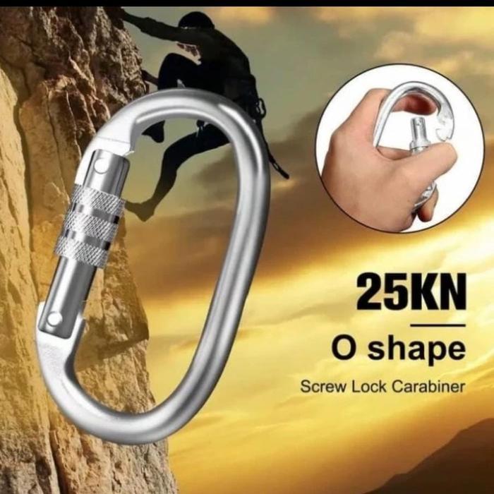 Original Carabiner 25 Kn / Screw Lock Carabiner Original Murah Promoo