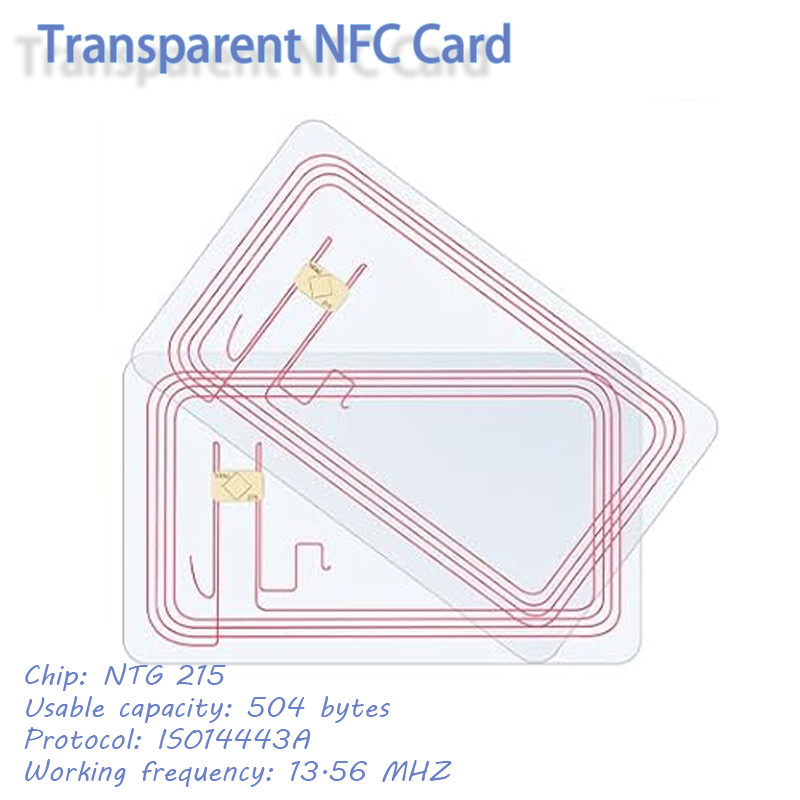 Transparent NFC Card Blank NFC Tags NFC Programmable Rewritable NFC 215 Tags NFC Clear Card