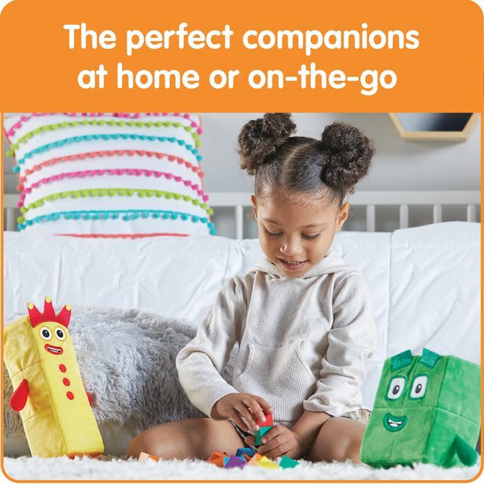 Hand2Mind Numberblocks Three And Four Playful Pals Soft Cuddly Toy Duo, Boneka Numberblocks Tiga Dan