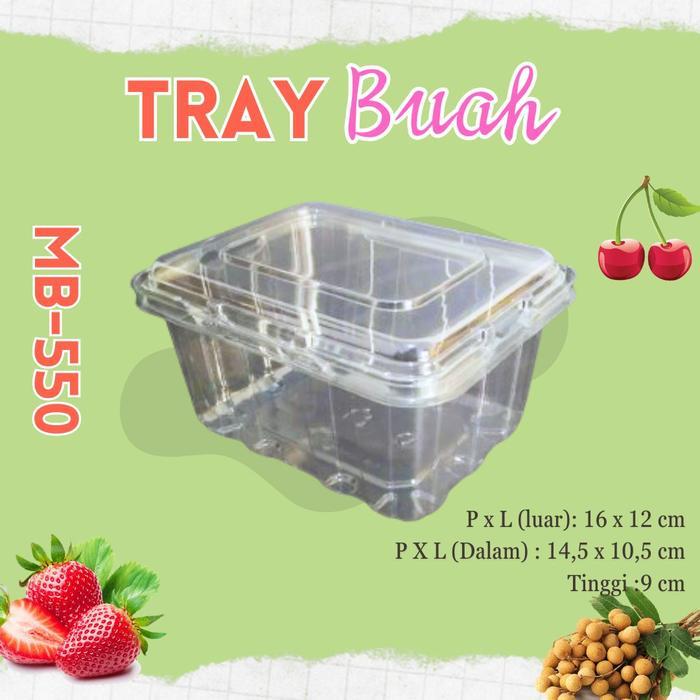 Mika Buah Strawberry, kelengkeng, salak 500 gram isi 50 pcs Mika BuahMB550