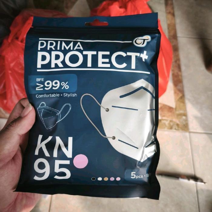 Prima Protect+ Disposable Face Mask 3 Ply Masker (1 Renceng Isi 5)