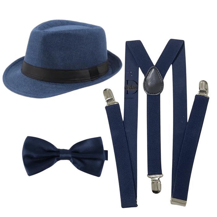 Promo Paket Suspender Dasi Kupu Topi Hat Fedora Original