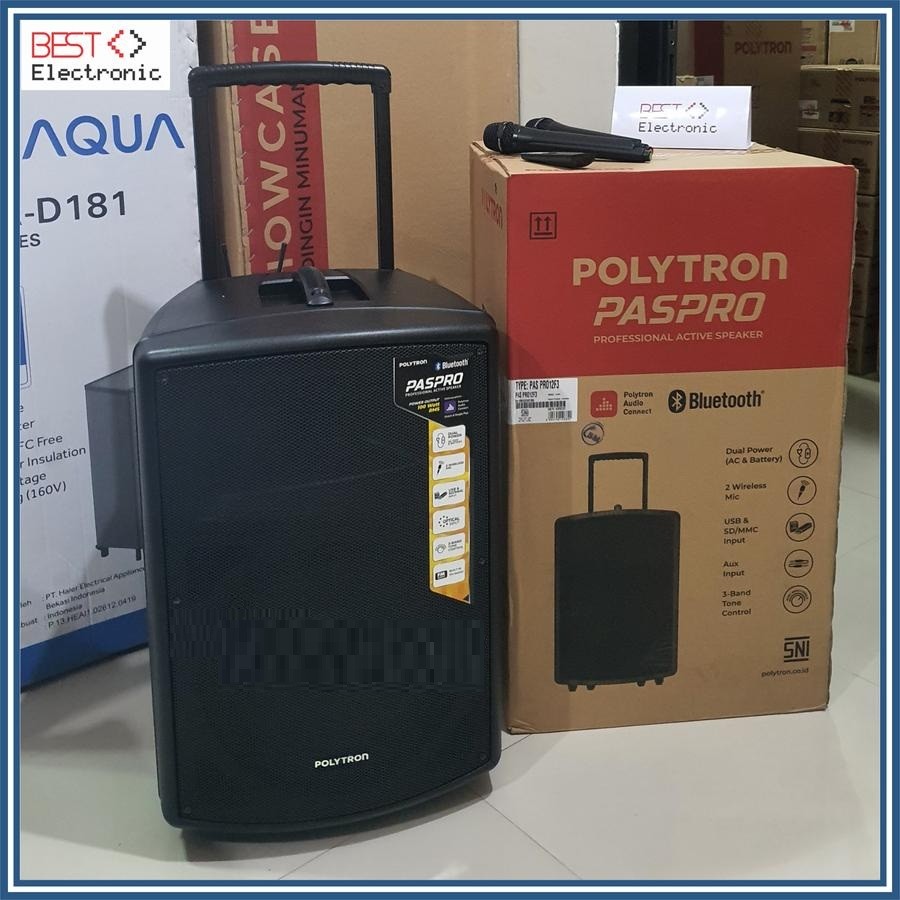 POLYTRON PASPRO 12F3 SPEAKER AKTIF PORTABLE PASPRO-12F3 PASPRO12F3 12inch