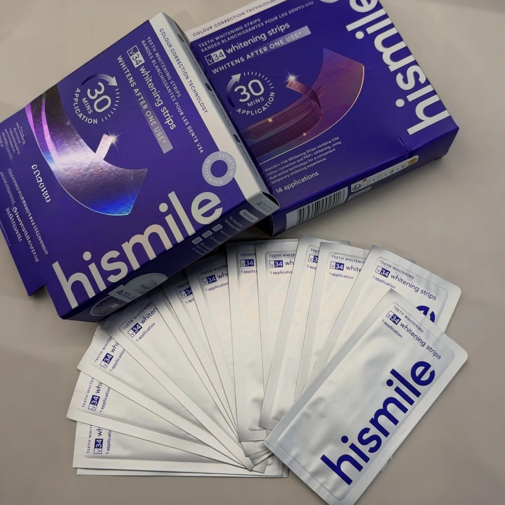 Hismile V34 Teeth Whitening Strips 237ml iD Stain Whitening Cleaning Mouthwash 30ml Teeth