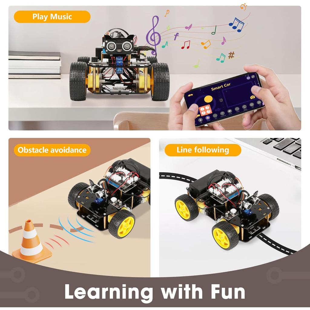 ACEBOTT Robotics Kit Smart Robot Car Kit Compatible with Arduino & Scratch STEM Toys Coding Robot