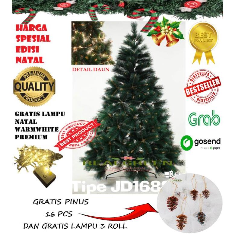 7Ft 210cm 2,1Meter GRATIS HIASAN Pohon natal murah 210cm snow white pine tree JD1688/7FT JD1688