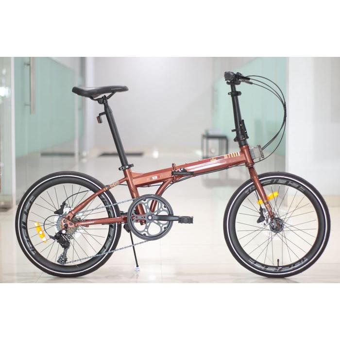 Sepeda Lipat Element Foldx 8 Speed New UK 20 451 Rem hidrolik - BROWN