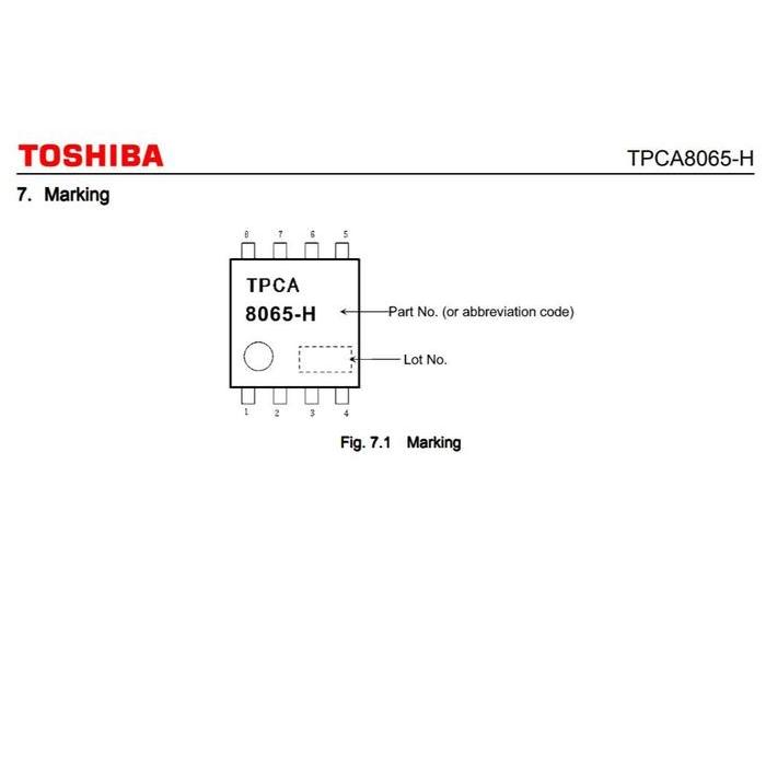 TPCA8065-H 30V 16A N-Channel MOSFET TPCA 8065-H SOPAdvance-8 Toshiba Original