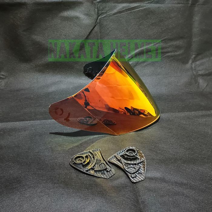 Kaca helm KBS N1 flat visor helmet kbs N 1 bening hitam red gold blue