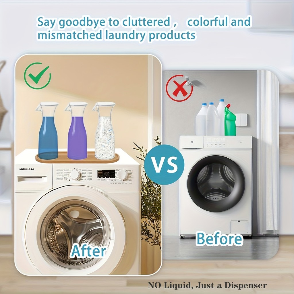 2/3 Pack Laundry Detergent Dispenser with Label for Laundry Room, Fabric Softener Dispenser, Laundry