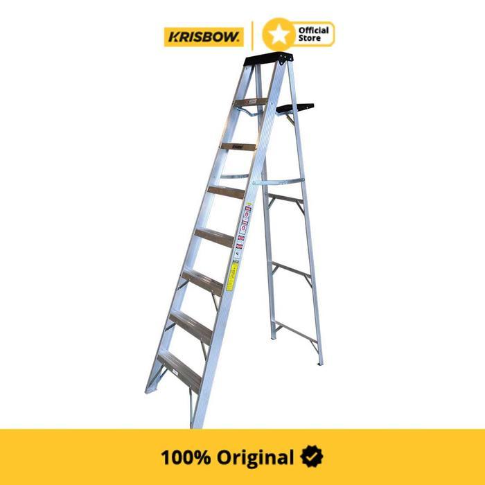 Krisbow Tangga Lipat Aluminium Heavy Duty 8 Step 2.4 Mtr Ladder Lipat Tangga Lipat Tangga Portable S
