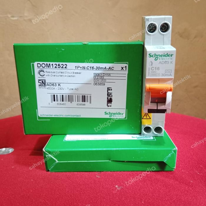 RCBO ELCB DOMAE SCHNEIDER 1P 16A ORIGINAL SNI