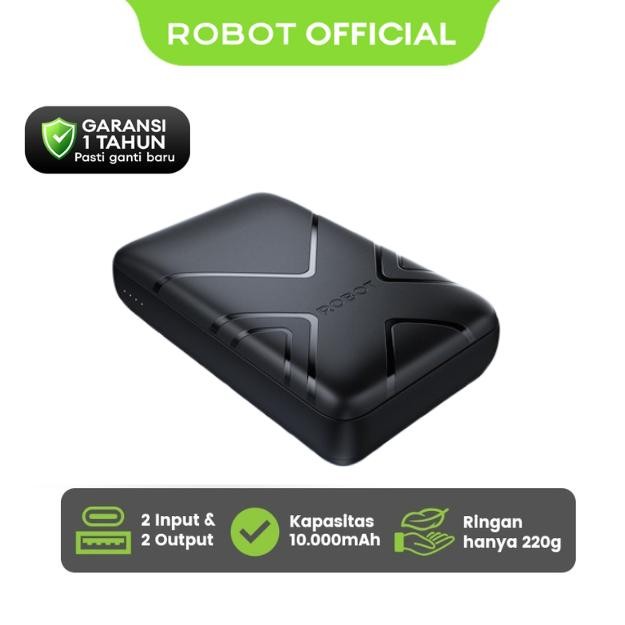 Robot Powerbank Mini 37Wh 10000mAh with Dual Port Type C Micro Power bank Fast Charging RP-105