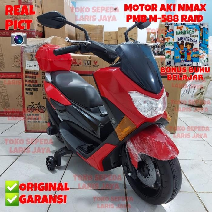 Motor Aki Anak Pmb M588 Nmax Raid Motor Aki Mainan Anak Nmax M-588 Pmb