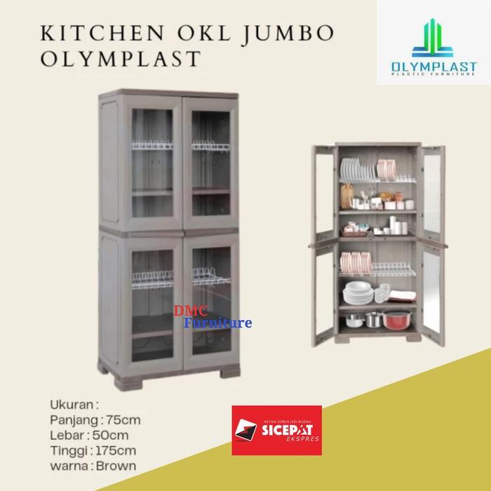 Rak Piring Lemari 2 Pintu Plastik OKL Jumbo Rak Dapur Olymplast Murah