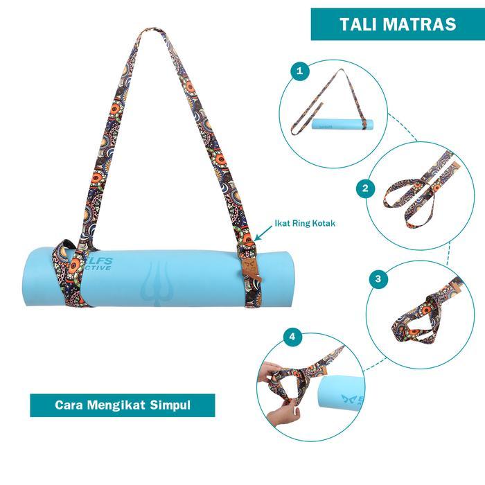 Elfs Active 2In1 Premium Yoga Strap 3M Anti Slip Pilates Yoga Belt Tali Matras Alat Olahraga