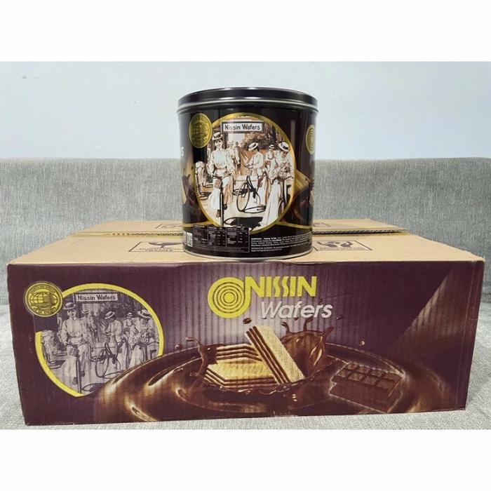 NISSIN WAFER COKLAT KALENG 570 GR/Nissin Kaleng Satu Dus