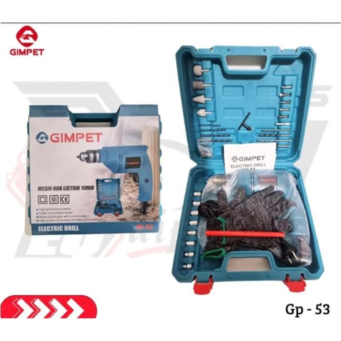 TERLARIS  Set Mesin Bor Listrik 10 mm Bolak Balik + Set Mata Bor Kayu Besi Dan Beton Bor Koper