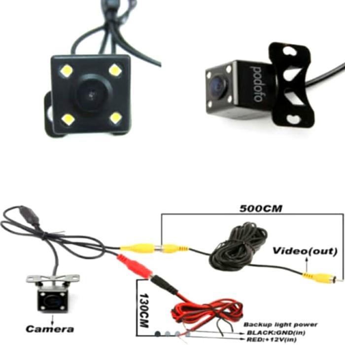 Kabel Set Kamera Mundur Mobil(Kabel Rca Kamera+Kabel Power Suplai)