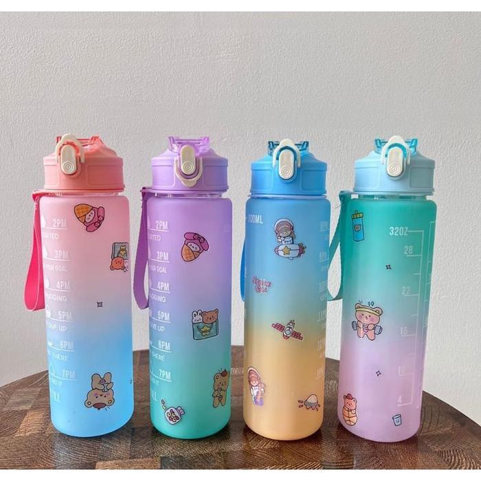 Srikandi Botol Minum Viral Warna Gradasi Free Stiker 1 Liter