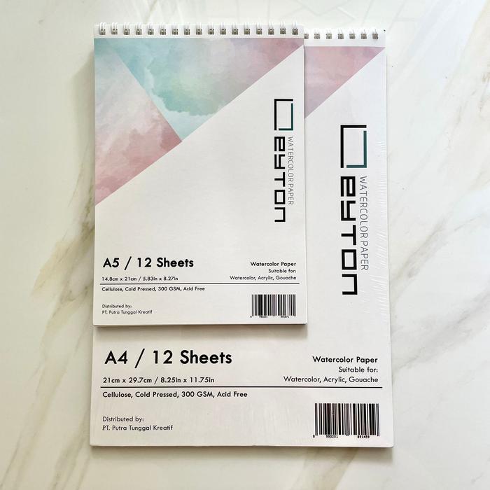 rttk- Leyton Watercolor Spiral Book A5/A4 300Gsm 12Lembar