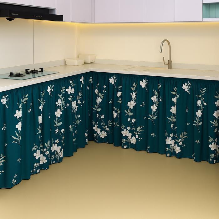 Gorden Kolong Dapur Minimalis Uk 100 X 70 Cm + Bonus Tali Kain Curtain