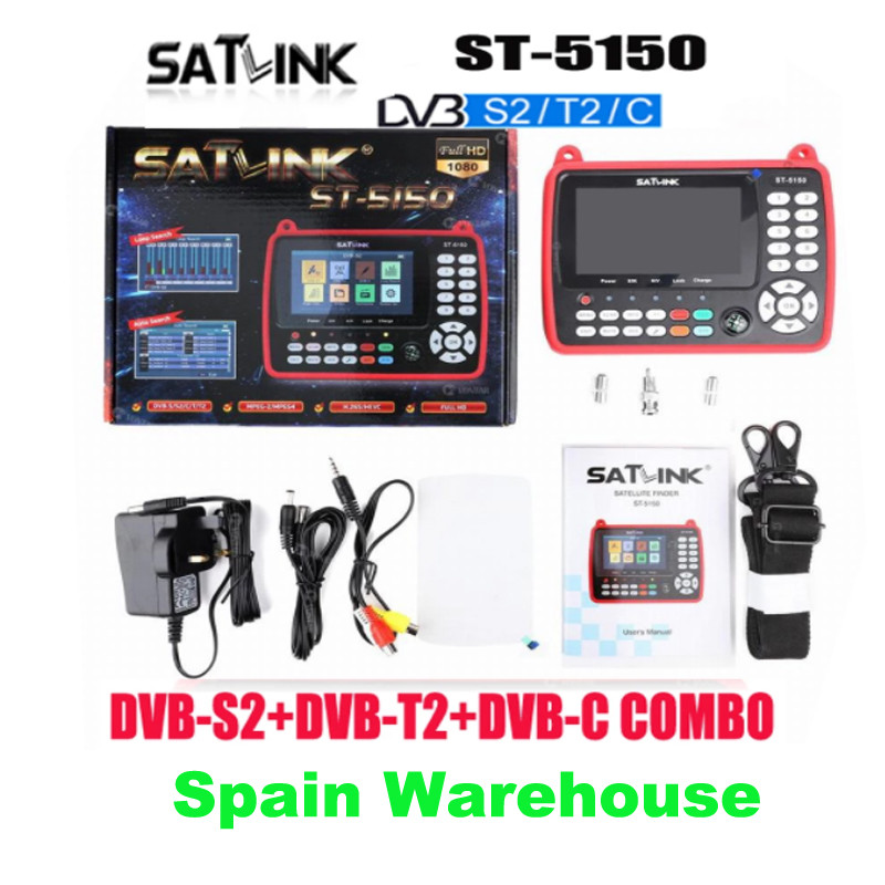 SATLINK ST5150 DVB-S2/T2/C COMBO HD st-5150 Satellite TV Finder Meter H.265 MPEG4 Support QPSK16APSK