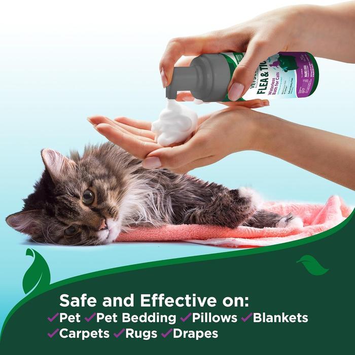 Vet'S Best Flea And Tick Waterless Bath For Cat Sampo Mandi Kutu Tungau Tanpa Bilas Anak Kucing 3