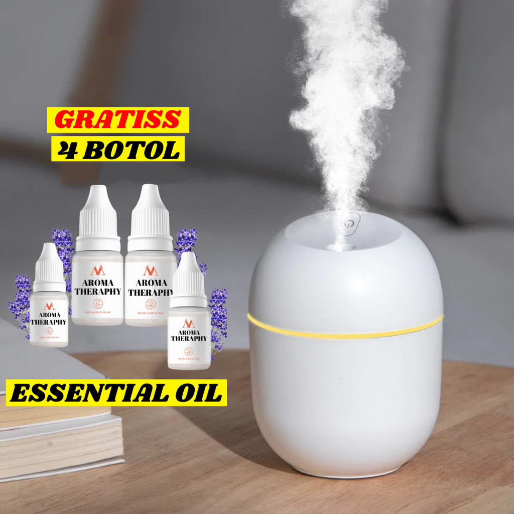 TERMURAH Air Humidifier Diffuser Air Purifier GRATIS 4 BOTOL ESSENTIAL OIL Uap Aroma Terapi Uap Arom
