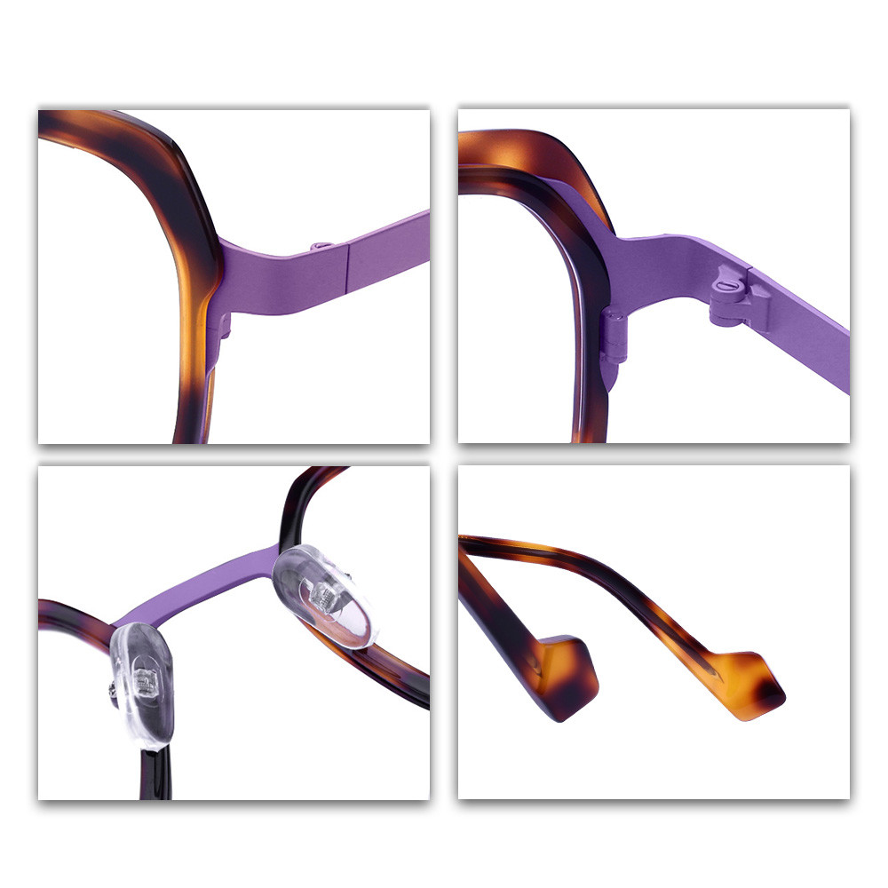VZONE Luxury Acetate Metal Horn Rimmed Eyeglass Frame for Men And Women Blue Light Blocking