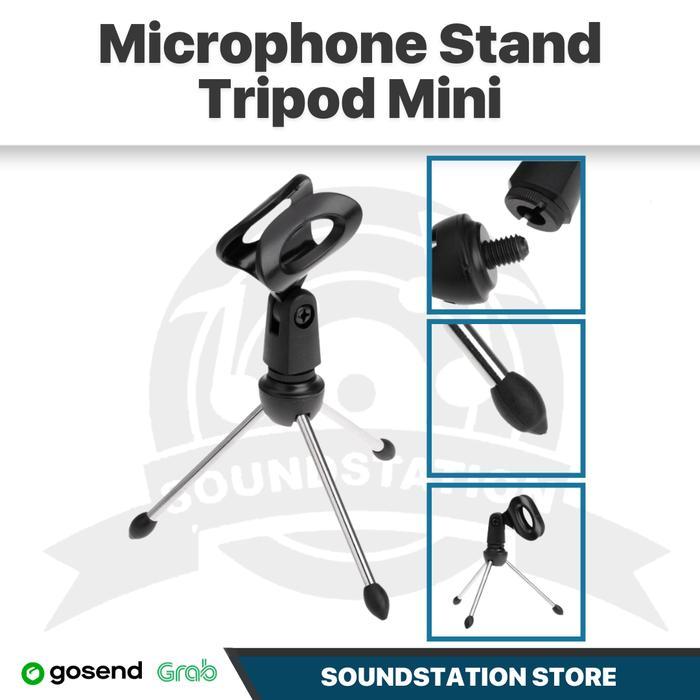 Stand Mikrofon Mini Tripod Meja untuk Mikrofon Handheld