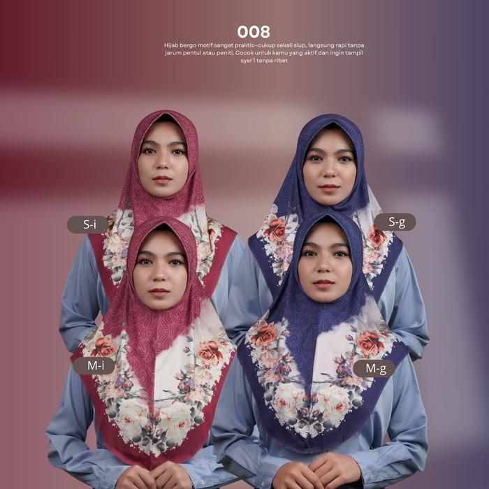 Bergo Hijab Instan Hijab Bergo Jersey Premium Varisha Printing Motif