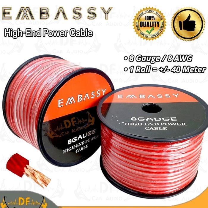 Terlaris Kabel Power 8 AWG EMBASSY / Kabel Power Audio Mobil 8 AWG EMBASSY / Kabel Strum Audio Mobil
